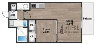 プレジオ八戸ノ里【3階】の間取り