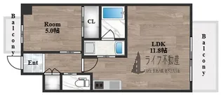 プレジオ八戸ノ里【3階】の間取り