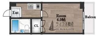 アールエス菱屋西【1階】の間取り