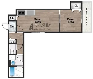 セレニティ若江東町【1階】の間取り