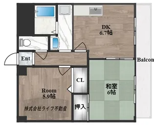 グランディールシャトー【6階】の間取り