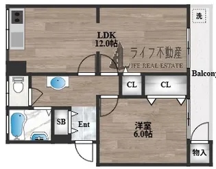 グロースハイツ瓢箪山Ⅱ【303(リノベ工事中)号室】の間取り