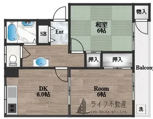 グロースハイツ瓢箪山Ⅱ【4階】の間取り