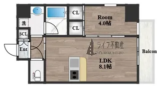 1LDKの間取り画像