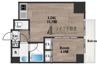 1LDKの間取り画像