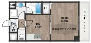 ボナール長栄寺【6階】の間取り
