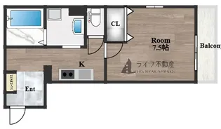 KTIレジデンス若江岩田【1階】の間取り
