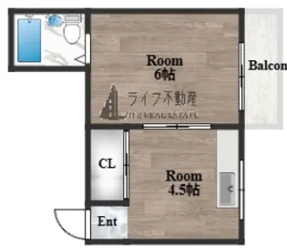 箱殿ハイツ【2階】の間取り