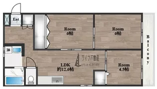 サンライズ長田【6階】の間取り
