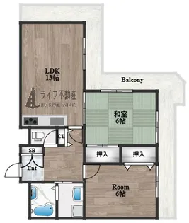 ルルド今米【402号室】の間取り