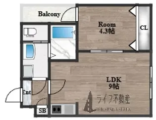 H-MAISON東花園【1階】の間取り