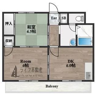 メゾンドール若江北【2階】の間取り