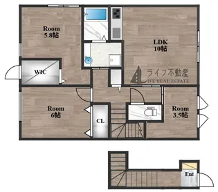 2LDKの間取り画像