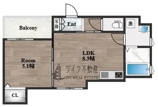 クリエオーレ吉田【2階】の間取り