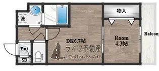 メゾン上小阪【1階】の間取り