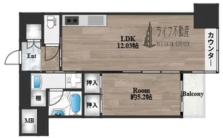 1LDKの間取り画像