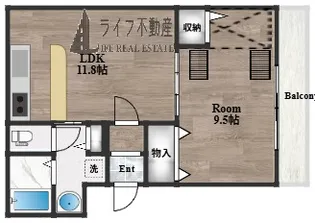 ルネスISHIKIRI【1階】の間取り
