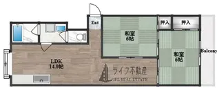 大川ハイツ【3階】の間取り