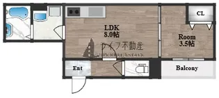 ヨハク 瓢箪山【1階】の間取り