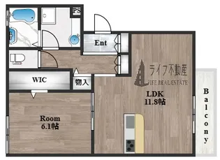 1LDKの間取り画像