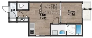 ルミエール鴻池新田【301号室】の間取り