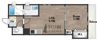 1LDKの間取り画像