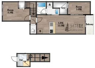 コート・ド・ボーヌ深江南南棟【2階】の間取り