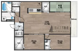 クラシスト東中本【1階】の間取り