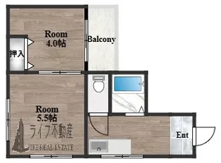 八戸ノ里マンション【1階】の間取り