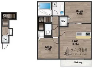 シャトレー旭町【2階】の間取り