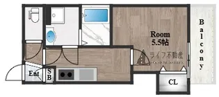 クレアール八戸ノ里【3階】の間取り
