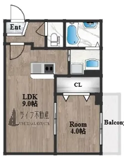 パロス瓢箪山ラドノルテ【2階】の間取り