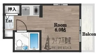 ライラックヴィラ大今里【2階】の間取り