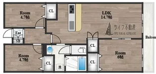 戴慶カーサグラシア【12階】の間取り