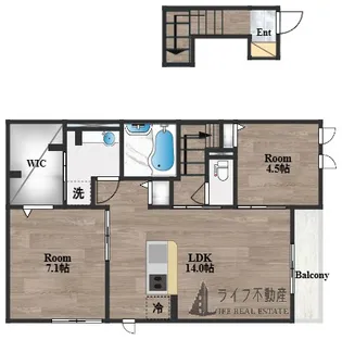 クワルト・ラナ【2階】の間取り