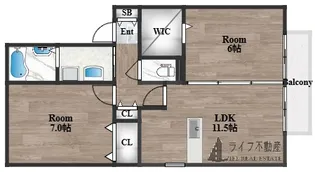 RISA A棟【2階】の間取り