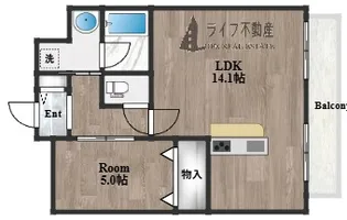 ラヴェルデ長田【1階】の間取り