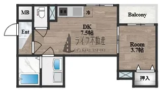 Luna Terrace 近大前【1階】の間取り