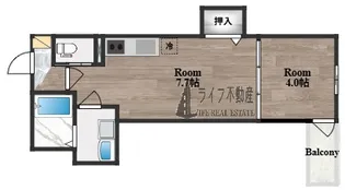 Luna Terrace 近大前【1階】の間取り