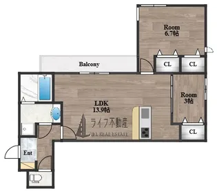 D-ROOM東花園【3階】の間取り
