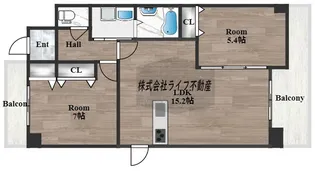 クレシア布施【5階】の間取り