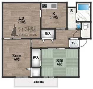 メゾンニュー池島C【201号室】の間取り