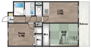 WESTヒルズ新鴻池【5階】の間取り