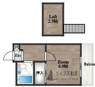 瓢箪山第6マンション【1階】の間取り