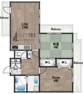 ルルド今米【5階】の間取り