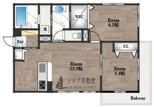 スプランデュール高井田【2階】の間取り