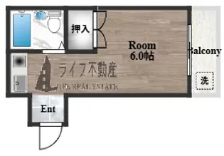 CASA八戸ノ里【3階】の間取り
