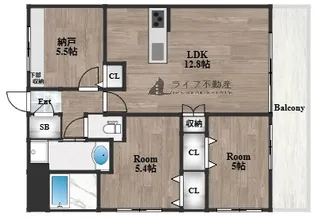 スプランディッド玉造DUE【4階】の間取り