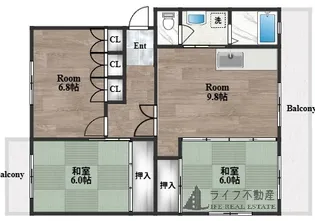 シュロス若江【4階】の間取り