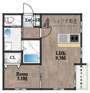 Grace下六万寺町【1階】の間取り